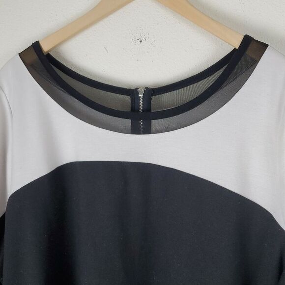 Lane Bryant Black & White Top. Sheer White Yolk with Black trim. Size 22/24 - Picture 4 of 7